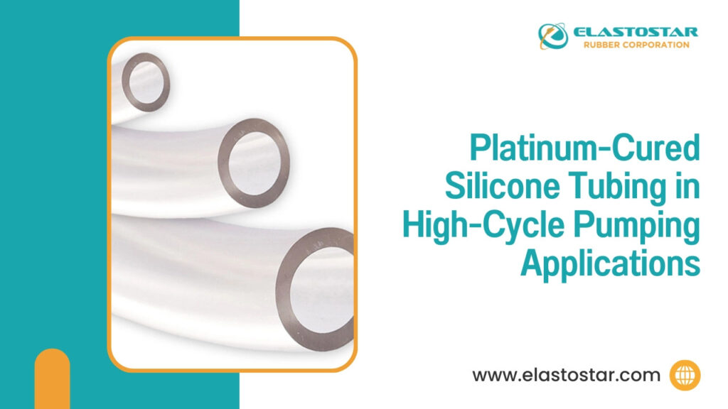 Platinum cured silicone tubing in high cycle pumping applications