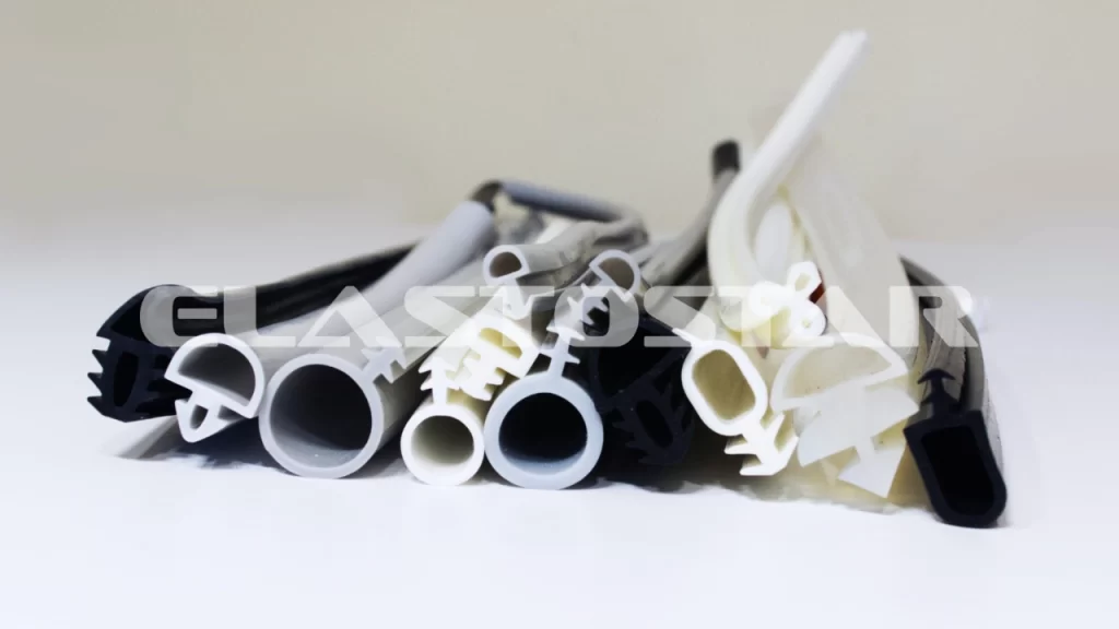 Extruded silicone rubber